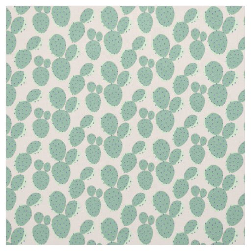 Green & Pink Cactus Pattern Fabric