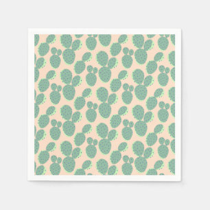 Green & Pink Cactus Pattern Napkins