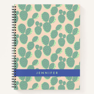 Green & Pink Cactus Pattern Notebook