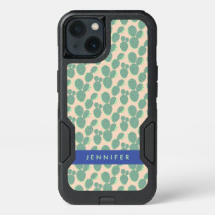 Green & Pink Cactus Pattern iPhone 13 Case