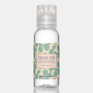 Green & Pink Cactus Pattern - Thank You Hand Sanitizer