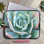 Green Pink Cactus Succulent Photo Bold Stylish Laptop Sleeve<br><div class="desc">Dream of sunny days and a summer’s garden whenever you use this beautiful pink-tipped, mint green, blossoming cactus photo neoprene laptop sleeve. This laptop sleeve comes in three sizes: 15", 13", and 10”. Makes a great gift for someone special! You can easily personalize this neoprene laptop sleeve. Please message me...</div>