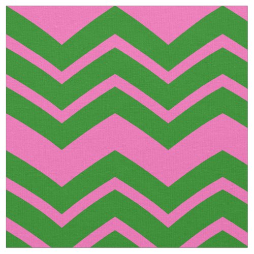 Green Pink Chevron Zigzag Design  Fabric