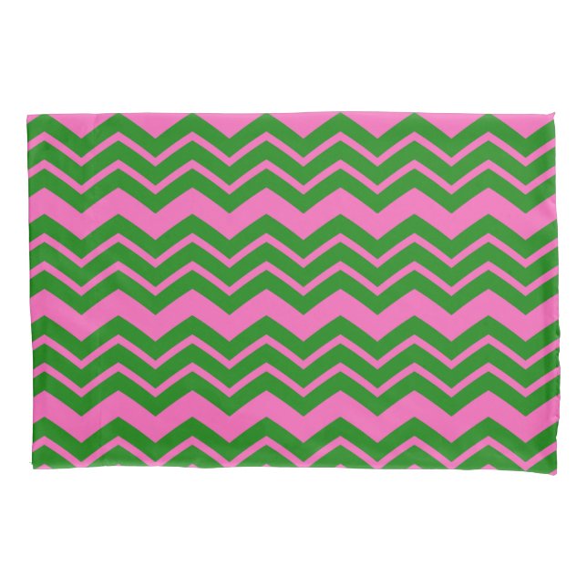 Green Pink Chevron Zigzag Design  Pillow Case (Front)