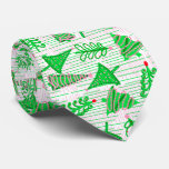 Green Pink Christmas Trees  Neck Tie