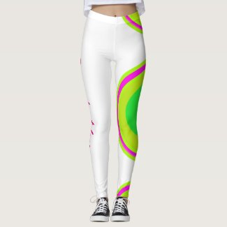 green pink colors circle customizable legging