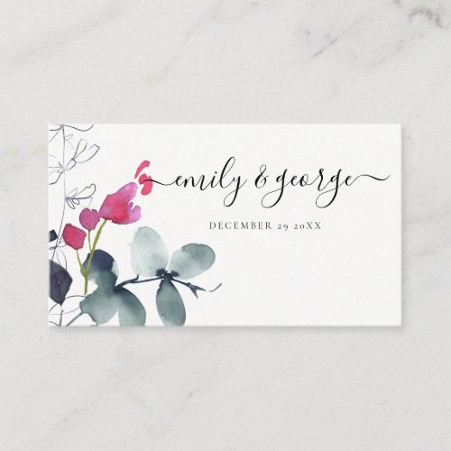 GREEN PINK EUCALYPTUS FAUNA BUNCH WEDDING WEBSITE BUSINESS CARD