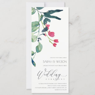 GREEN PINK EUCALYPTUS FOLIAGE BUNCH WEDDING INVITATION