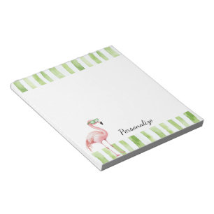 Green Pink Flamingo Notepad