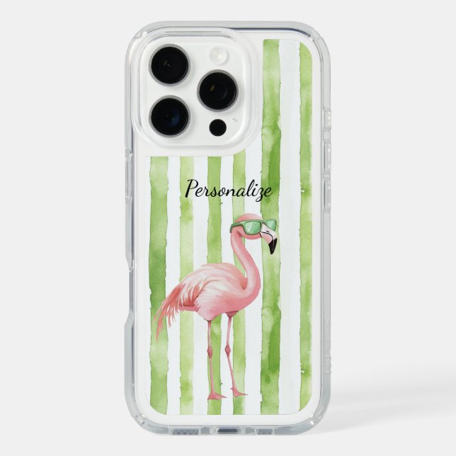 Green Pink Flamingo   Speck iPhone Case (Front)