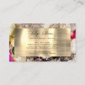 Green Pink Glitter Watercolor Business Card (Back)