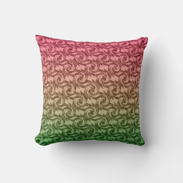 Green pink gradient throw pillow (Front)
