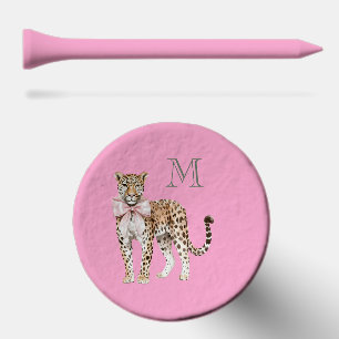 Green Pink Leopard Monogram Golf Tees
