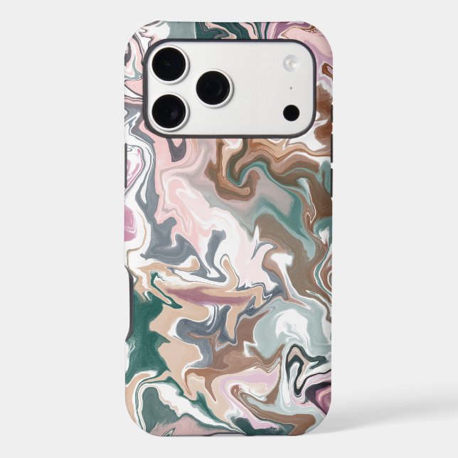 Green & Pink Liquid Acrylic iPhone Case • Artistic (Back)