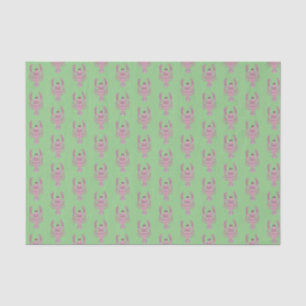 Green Pink Lobster Roses Rose  Wrapping Paper