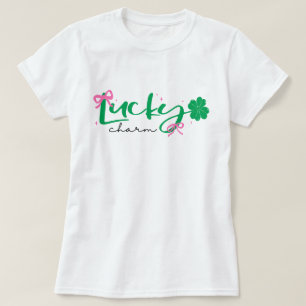 Green Pink Lucky Charm St Patrick's Day  T-Shirt