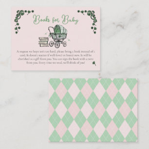 Green & Pink Lucky Little Shamrock Books for Baby Enclosure Card
