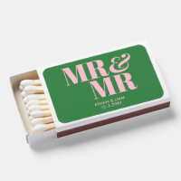 Green Pink Mr & Mr Personalized Wedding Matche