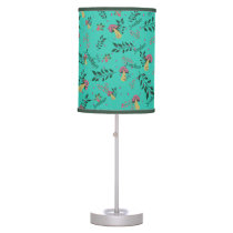 Green Pink Mushrooms Illustration Nursery Night Table Lamp