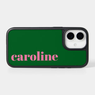 Green Pink Name Aesthetic Modern Minimalist Custom iPhone 17 Case
