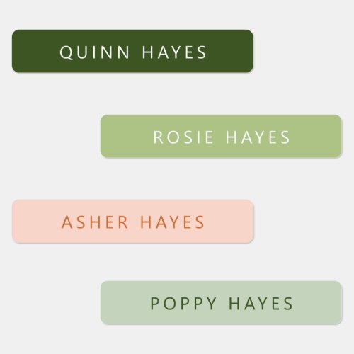 Green Pink Name Labels