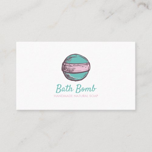 Green Pink Natural Soap Logo Spa Bath Bomb Business Card
