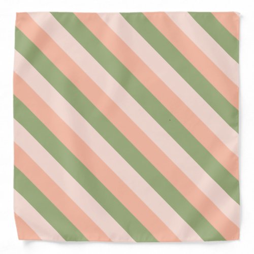 Green Pink Orange Striped Elegant Template Trendy Bandana