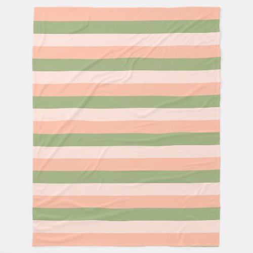 Green Pink Orange Striped Elegant Trendy Template Fleece Blanket