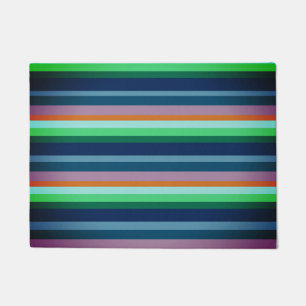Green,Pink, Orange Stripes Door Mat
