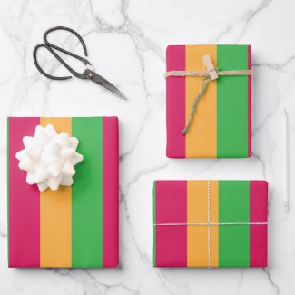 Green Pink Orange Vertical Stripes Pattern 