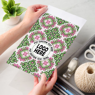 Green, pink pattern and custom logo business env envelope mailers