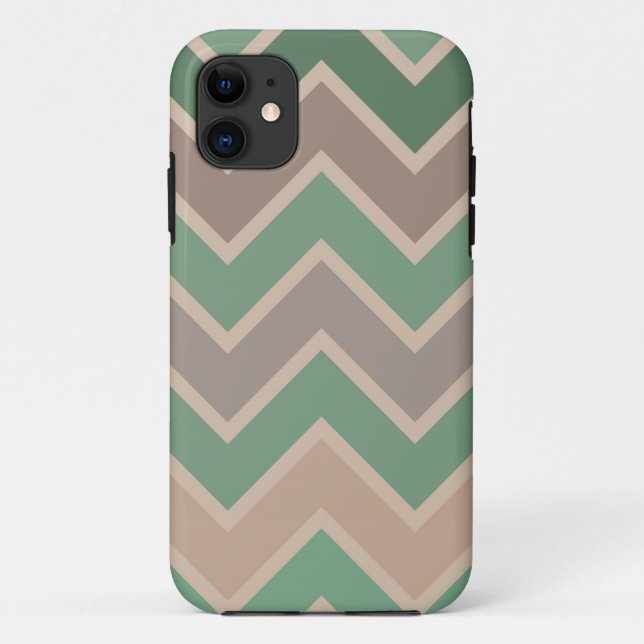 Green Pink Peach Chevron Case-Mate iPhone Case (Back)