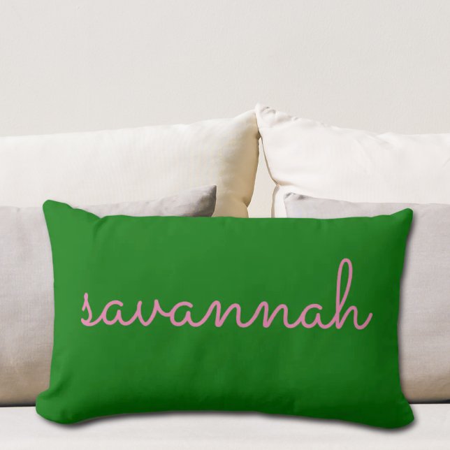Green & Pink Personalized Baby Name Throw Pillow (Green & Pink Personalized Baby Name Throw Pillow
)