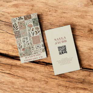 Green Pink Quilt and Patchwork Handmade Clothing  Business Card
