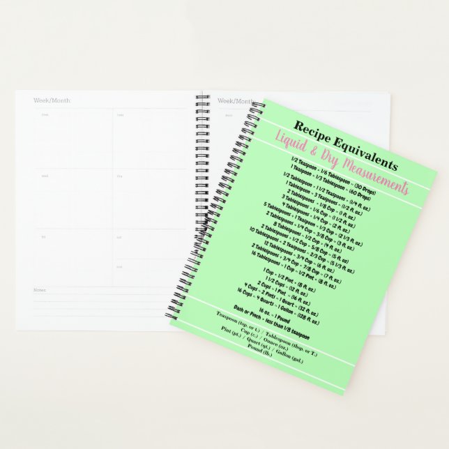Green Pink Recipe Planner (Display)
