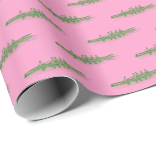 Green Pink Rowing Rowers Crew Team Water Sports Wrapping Paper