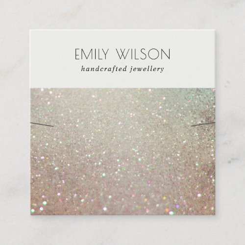 Green Pink Sparkle Glitter Shiny Earring Display Square Business Card