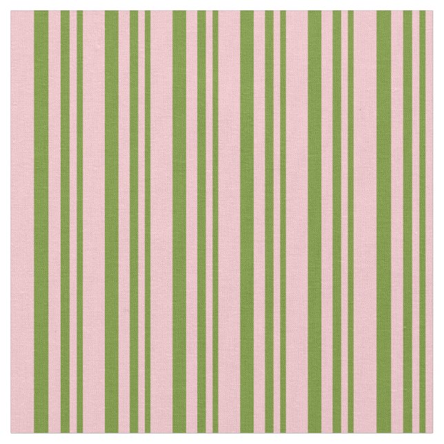 Green & Pink Striped/Lined Pattern Fabric (Close Up)