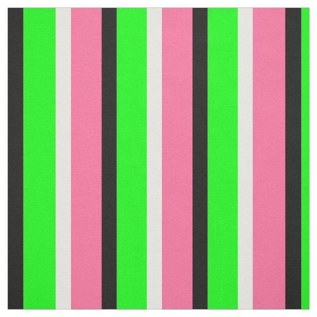 Green Pink Stripes Textile Fabric (Swatch)
