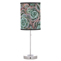 Green & Pink Succulent Plants Table Lamp