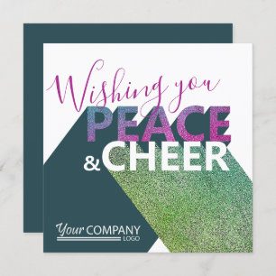 Green, Pink Violet Business Typography Holiday Invitation