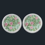 Green & Pink Wedding Pastel Floral Cufflinks<br><div class="desc">Beautiful light green and pale pink pastel peony & rose floral wedding invitations with abundant greenery are perfect as a vintage and classic look for Spring!.  Perfect for a floral theme or traditional white wedding in the Spring or Summer.</div>