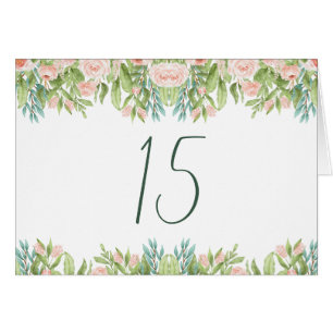 Green pink white wedding Tabletop signs Cards