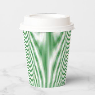 Green Pinstripe Paper Cups