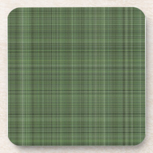 Green Pinstriped Fabric Coaster