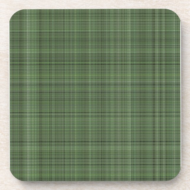 Green Pinstriped Fabric Coaster (Front)
