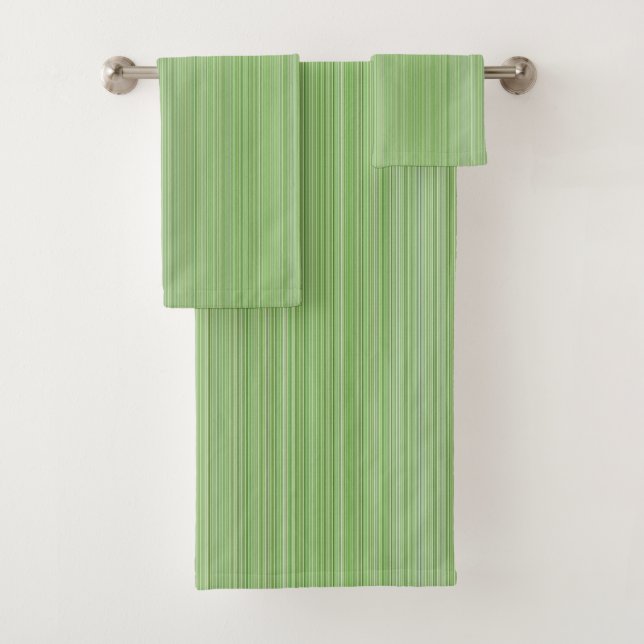 Green Pinstripes Bath Towel Set (Insitu)