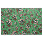 Green pirate ship pattern fabric