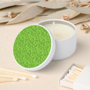 Green Pixel Pattern Retro 8-Bit Gaming Mini Candle Favors