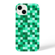 Green Pixels Cell Phone Case Minecraft Print